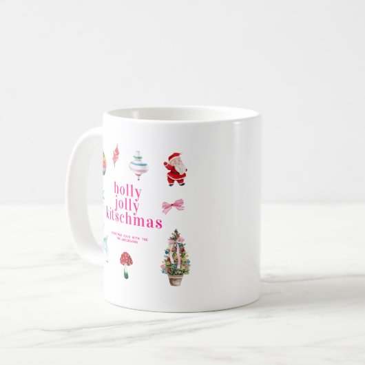 Kitsch Christmas | Retro Holly Jolly Holiday Koffiemok (Voorkant links)