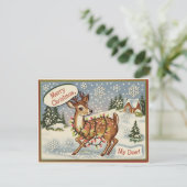 Kitsch Deer Christmas Briefkaart (Staand voorkant)