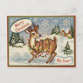  Kitsch Deer Christmas Briefkaart