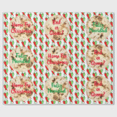 Kitsch Faliz Navidad Tortilla Chili Jouw tekst Cadeaupapier (Vlak)