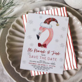 Kitsch Flamingo Kerstfeest Bewaar de datum Save The Date