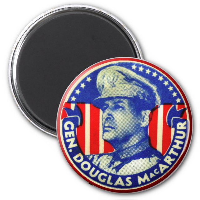  Kitsch Generaal Douglas MacArthur Button Magneet (Voorkant)