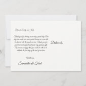 Kitsch Handgeschreven Wedding Dank u Briefkaart (Achterkant)