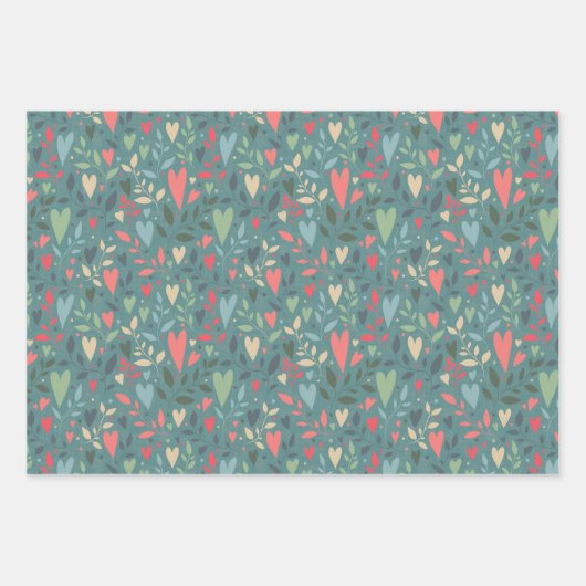 Kitsch Hearts Gift Wrap Inpakpapier Vel (Voorkant 3)