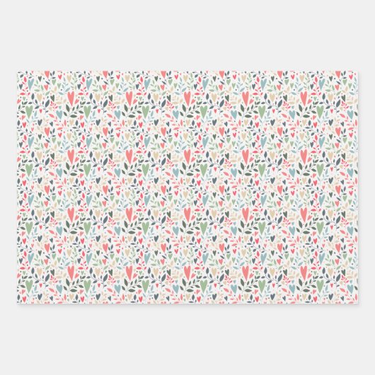 Kitsch Hearts Gift Wrap Inpakpapier Vel (Voorkant 2)