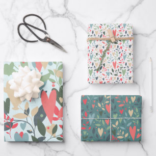 Kitsch Hearts Gift Wrap Inpakpapier Vel