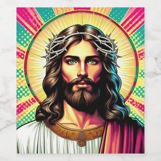Kitsch Jesus wijnlabel! Wijn Etiket (Enkel label)