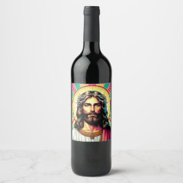 Kitsch Jesus wijnlabel! Wijn Etiket