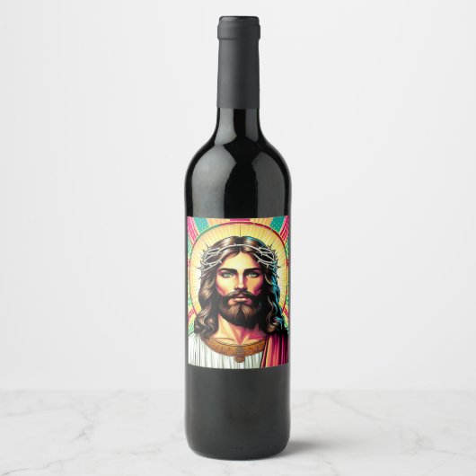 Kitsch Jesus wijnlabel! Wijn Etiket (Voorkant)