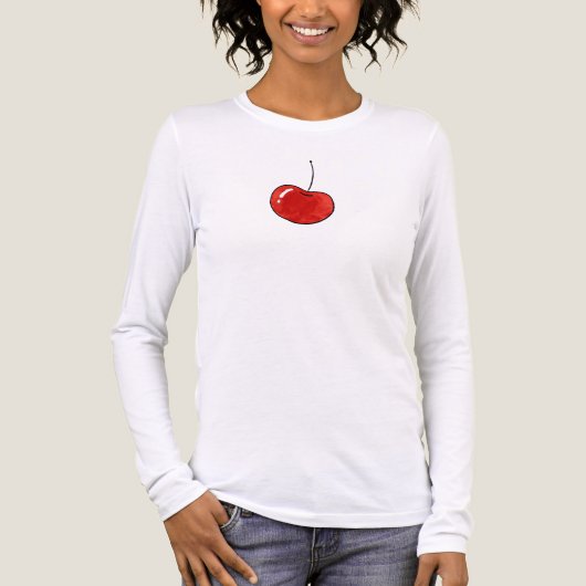Kitsch Kersen Waterverf Illustratie Tri-Blend Shirt (Voorkant volledig)