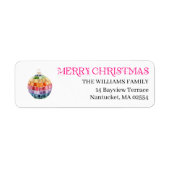 Kitsch Kerst Disco Bal | Retro Vakantie Label (Voorkant)