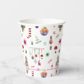 Kitsch Kerstmis | Retro Kerstfeest Monogram Papieren Bekers (Voorkant)