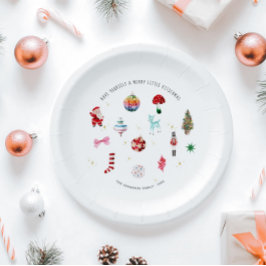 Kitsch Kerstmis | Retro Kerstfeest Papieren Bordje
