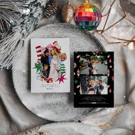Kitsch Kerstmis | Retro Kerstframe Feestdagenkaart