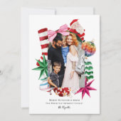 Kitsch Kerstmis | Retro Kerstframe Feestdagenkaart (Voorkant)