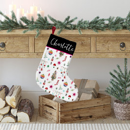 Kitsch Kerstmis | Retro Monogram Kleine Kerstsok