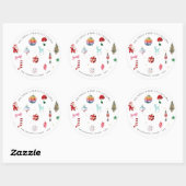 Kitsch Kerstmis | Retro Vakantie Ronde Sticker (Vel)