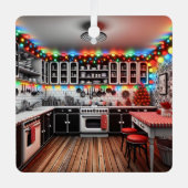 Kitsch Keuken Kerst Gepersonaliseerd Metalen Ornament (Voorkant)