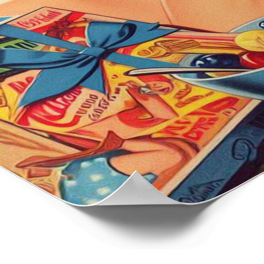  kitsch meisje poster (Hoek)