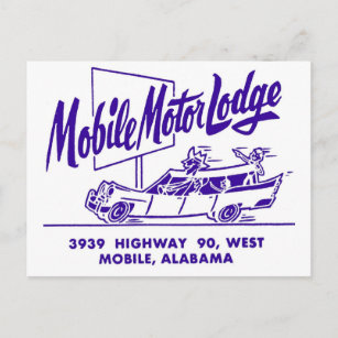 Kitsch  mobiel motorlintje briefkaart
