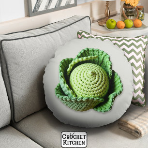 Kitsch Moderne Groene Granny Garden Haakkool Rond Kussen