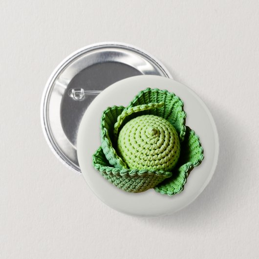 Kitsch Moderne Groene Granny Garden Haakkool Ronde Button 5,7 Cm (Voorkant /achterkant)