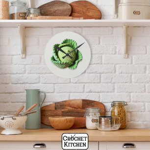 Kitsch Moderne Groene Granny Garden Haakkool Ronde Klok