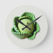 Kitsch Moderne Groene Granny Garden Haakkool Ronde Klok (Voorkant)