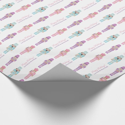 Kitsch Nutkraker Wooden SolPrettige feestdagen Cadeaupapier (Hoek)