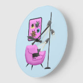 KITSCH RETRO  CAT CLOCK GROTE KLOK (Hoek)