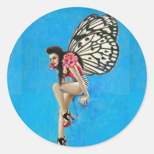 Kitsch  Rockabilly Fairy Sticker (Voorkant)