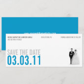 Kitsch Save The Date in helderblauw (Voorkant / Achterkant)