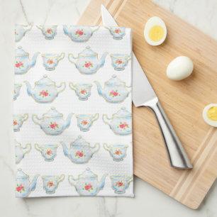  Kitsch Teapot en Teacup Pattern Theedoek