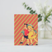  kitsch terug naar school retro kinder briefkaart (Staand voorkant)
