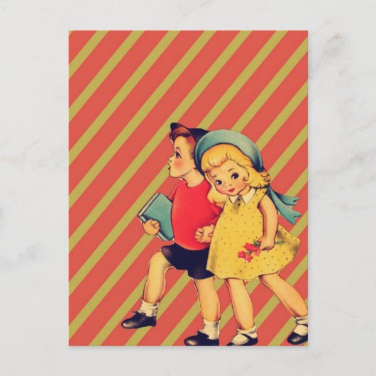  kitsch terug naar school retro kinder briefkaart (Voorkant)