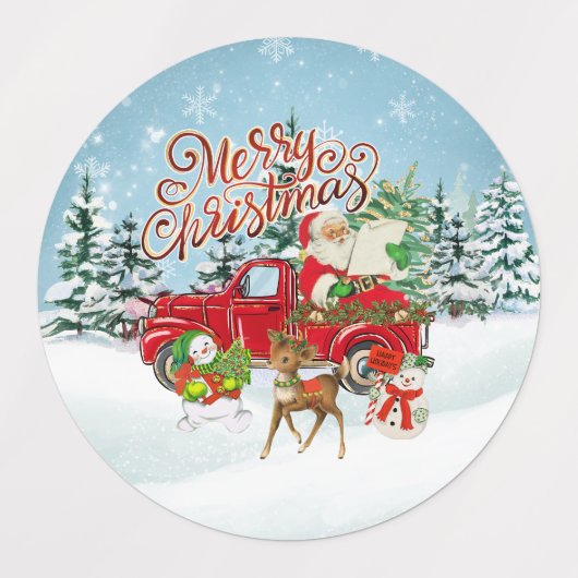 Kitsch Vintage-kerstmis Labels (Design 1)