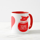 Kitschen Fatty Coffee Lover Mok Diner Rood (Voorkant rechts)