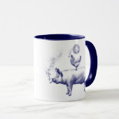 Kitschen Fatty Wake N' Bacon Mok Deli Blauw (Voorkant rechts)