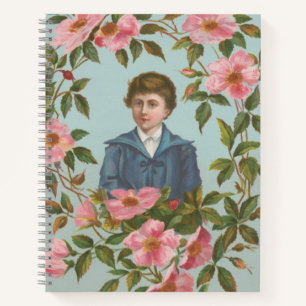 Kitscherige antieke Duitse Valentijnskaart, 1884 Notitieboek