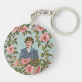 Kitscherige antieke Duitse Valentijnskaart, 1884 Sleutelhanger (Achterkant)