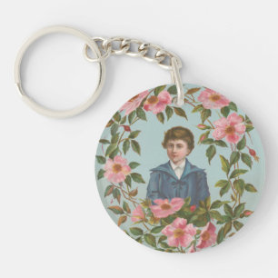 Kitscherige antieke Duitse Valentijnskaart, 1884 Sleutelhanger