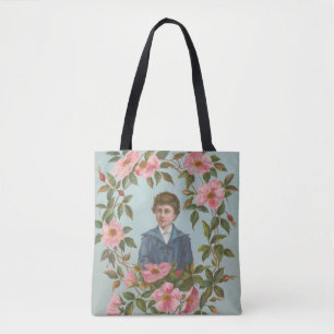 Kitscherige antieke Duitse Valentijnskaart, 1884 Tote Bag