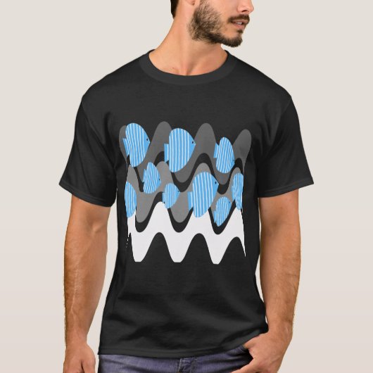 Kitscherige engelvis blauw t-shirt (Voorkant)