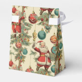 Kitscherige Kerstman en versieringen  Bedankdoosjes (Achterkant)