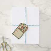 Kitscherige Kerstman en versieringen Cadeaulabel (Met Touw)
