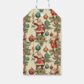 Kitscherige Kerstman en versieringen Cadeaulabel (Achterkant)