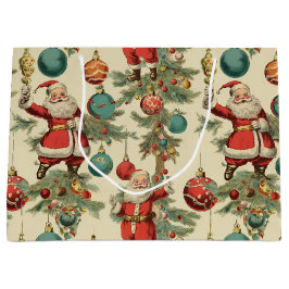 Kitscherige Kerstman en versieringen  Groot Cadeauzakje