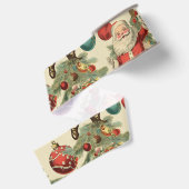 Kitscherige Kerstman en versieringen Grosgrain Lint (Achterkant)