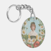 Kitscherige Retro Duitse Valentijnkaart, 1884 Sleutelhanger (Voorkant Links)
