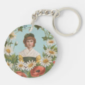 Kitscherige Retro Duitse Valentijnkaart, 1884 Sleutelhanger (Achterkant)